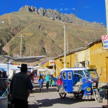 One of many three wheeler taxis in Chivay